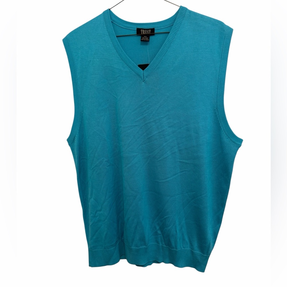 Trinity Men's Teal V-Neck Sweater Vest